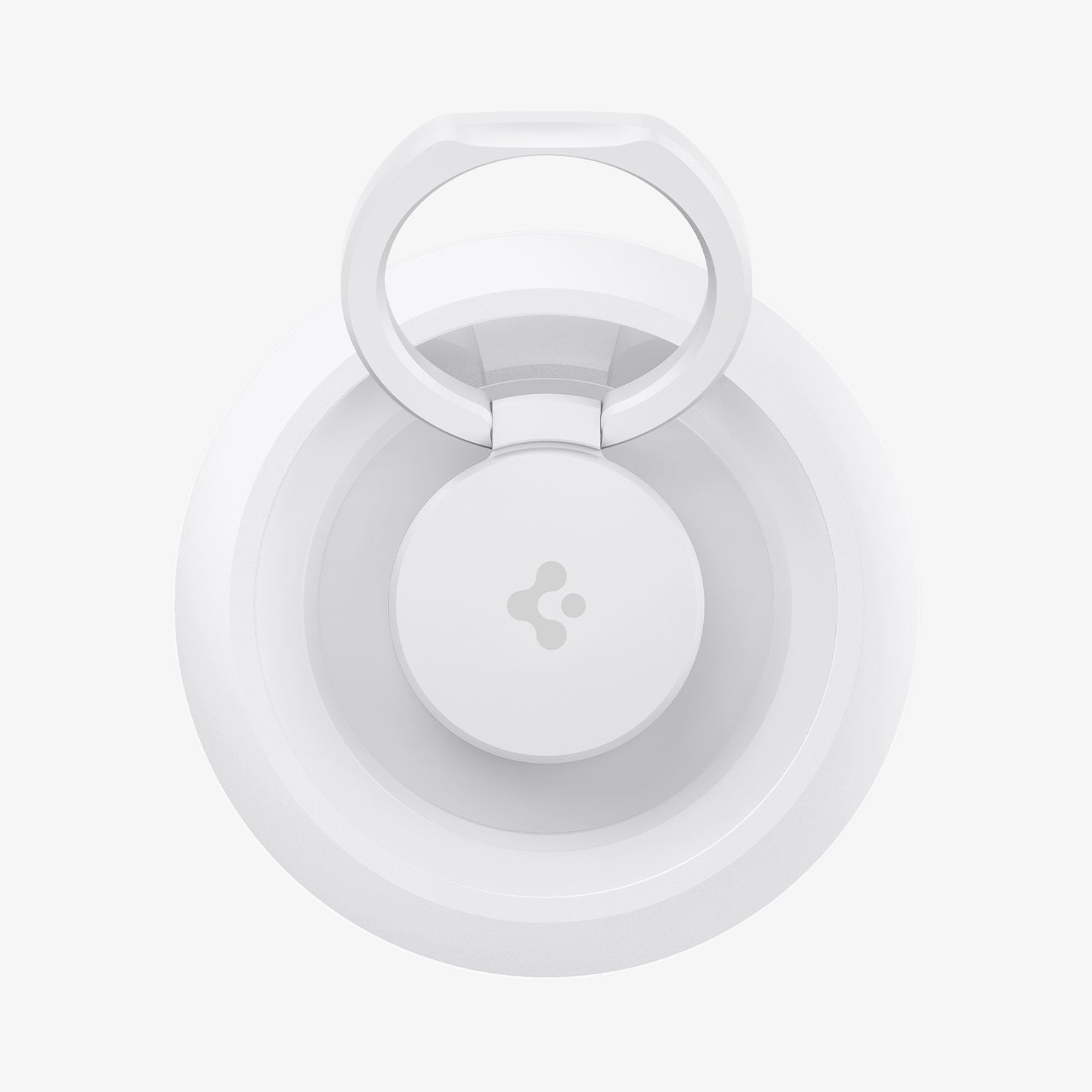 AMP05303 - O-Mag Magnetic Phone Holder (MagFit) in white showing the front and ring extended out upwards