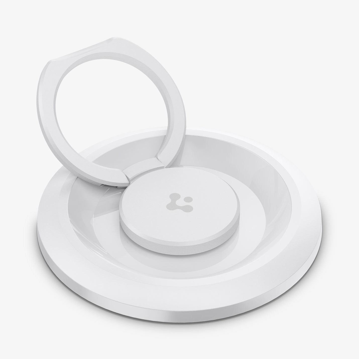 AMP05303 - O-Mag Magnetic Phone Holder (MagFit) in white showing the ring extended out