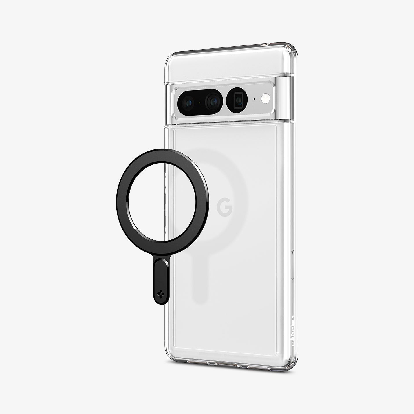 ACP06106 - Magnet Ring Plate (MagFit) in black showing the ring plate hovering away from back of device
