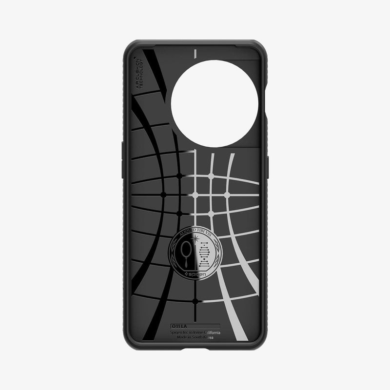 ACS05799 - OnePlus 11 Series Liquid Air Case in Matte Black showing the inner case with spider web pattern