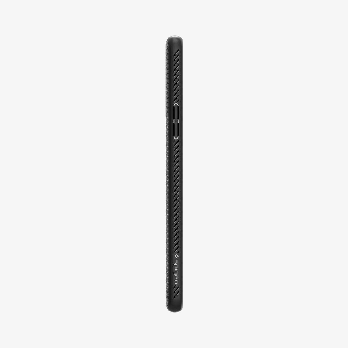 ACS02764 - OnePlus 9R Liquid Air Case in Matte Black showing the side