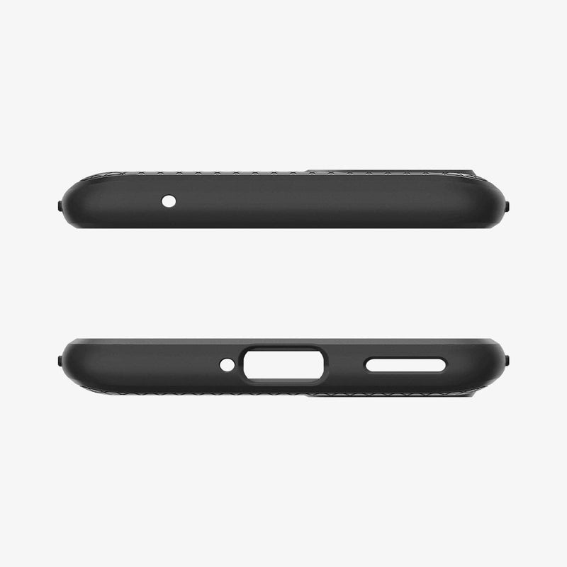 ACS02764 - OnePlus 9R Liquid Air Case in Matte Black showing the top and bottom