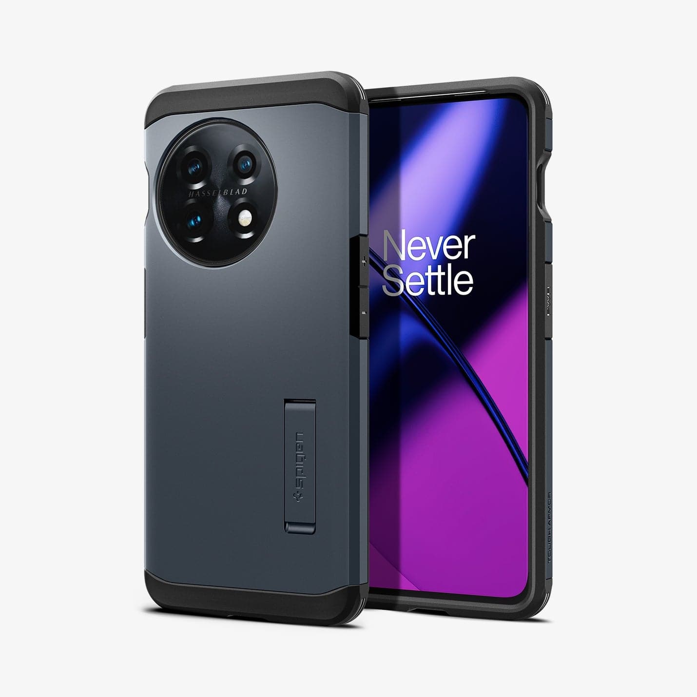 ACS05801 - OnePlus 11 Series Tough Armor Case in Metal Slate showing the front and back side by side