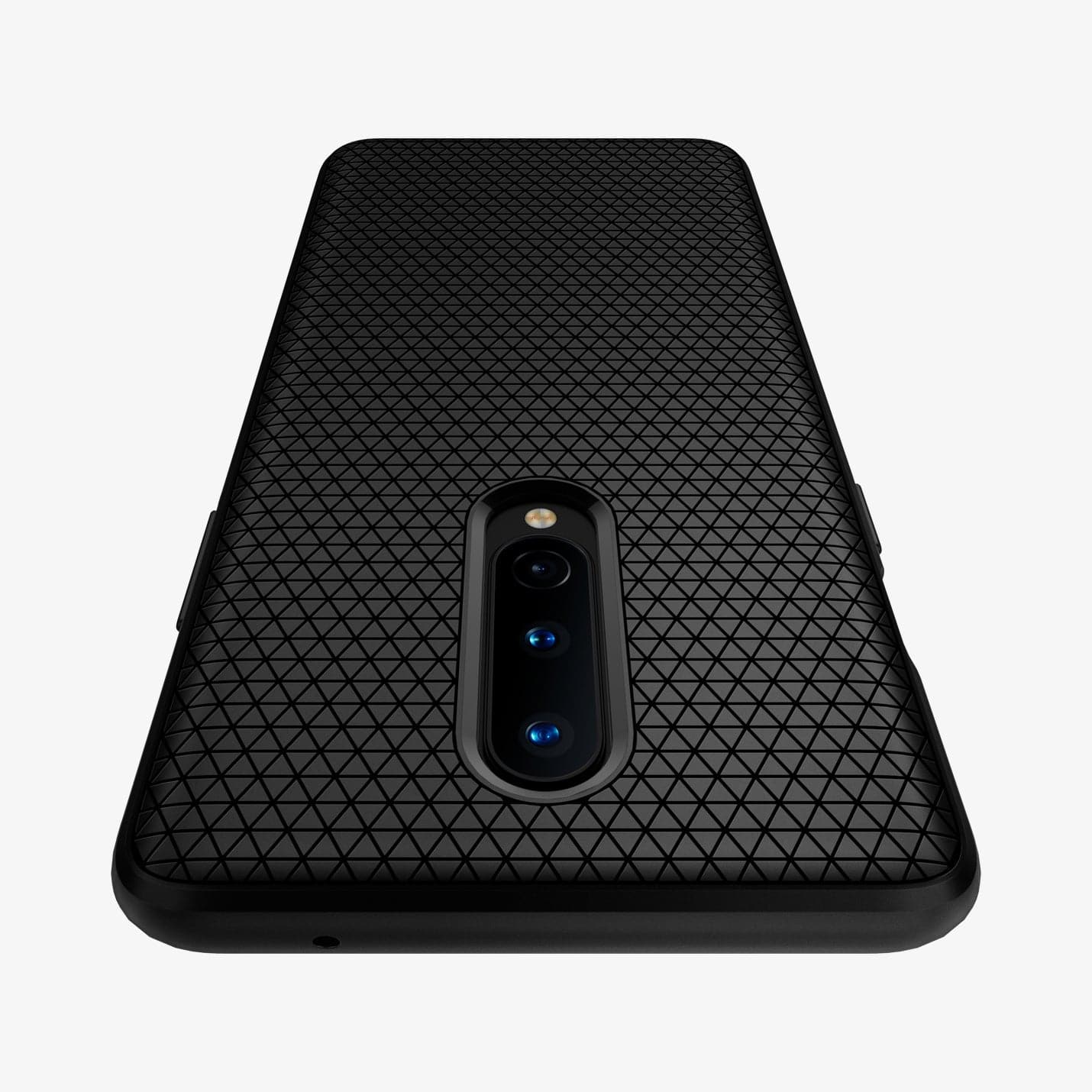 ACS00827 - OnePlus 8 Liquid Air Case in Matte Black showing back partial top zoomed in 