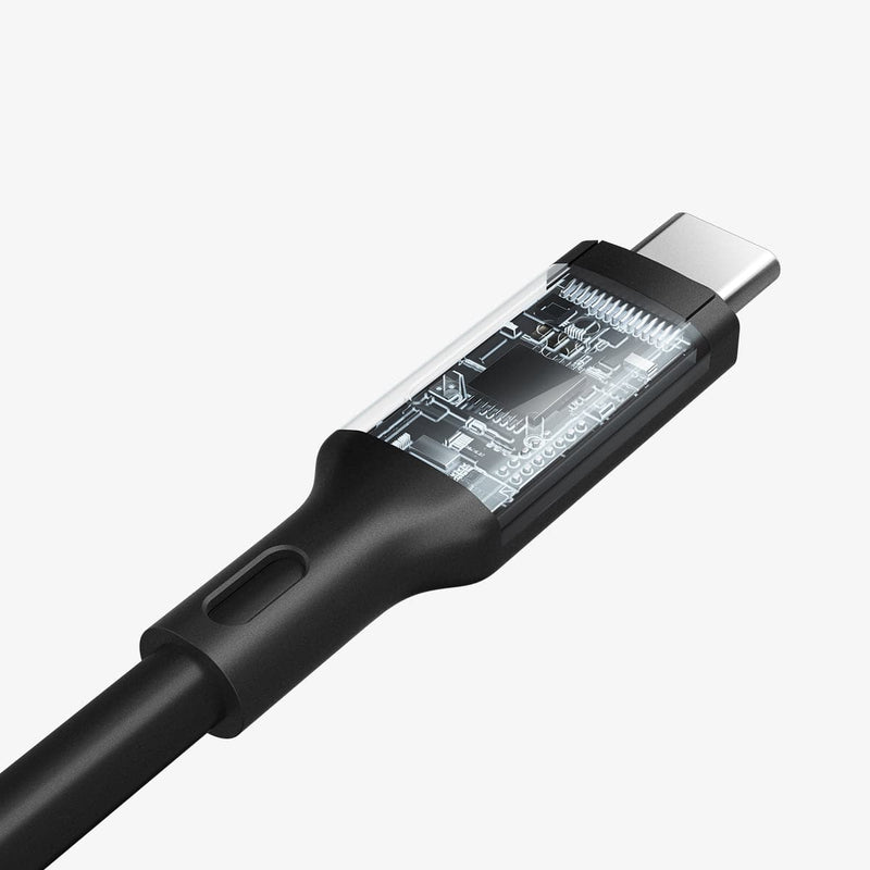 ACA02201 - ArcWire™ USB-C to USB-C 4 Cable in black showing the inside of cable end