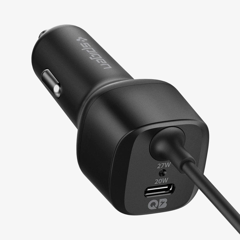 ACP04205 - ArcStation™ Car Charger PC2100 in black showing the front, side and top