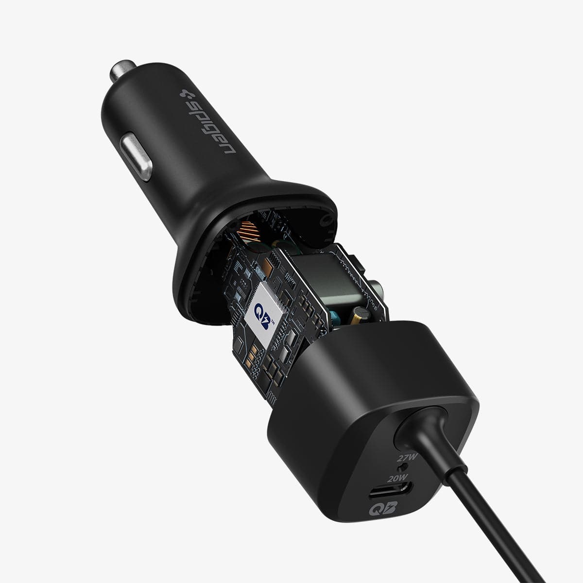 ACP04205 - ArcStation™ Car Charger PC2100 in black showing the inside technology aspect of charger