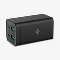 ACH03787 - Spigen ArcDock 65W Desktop Charger PD2101 in black showing the front, side and top