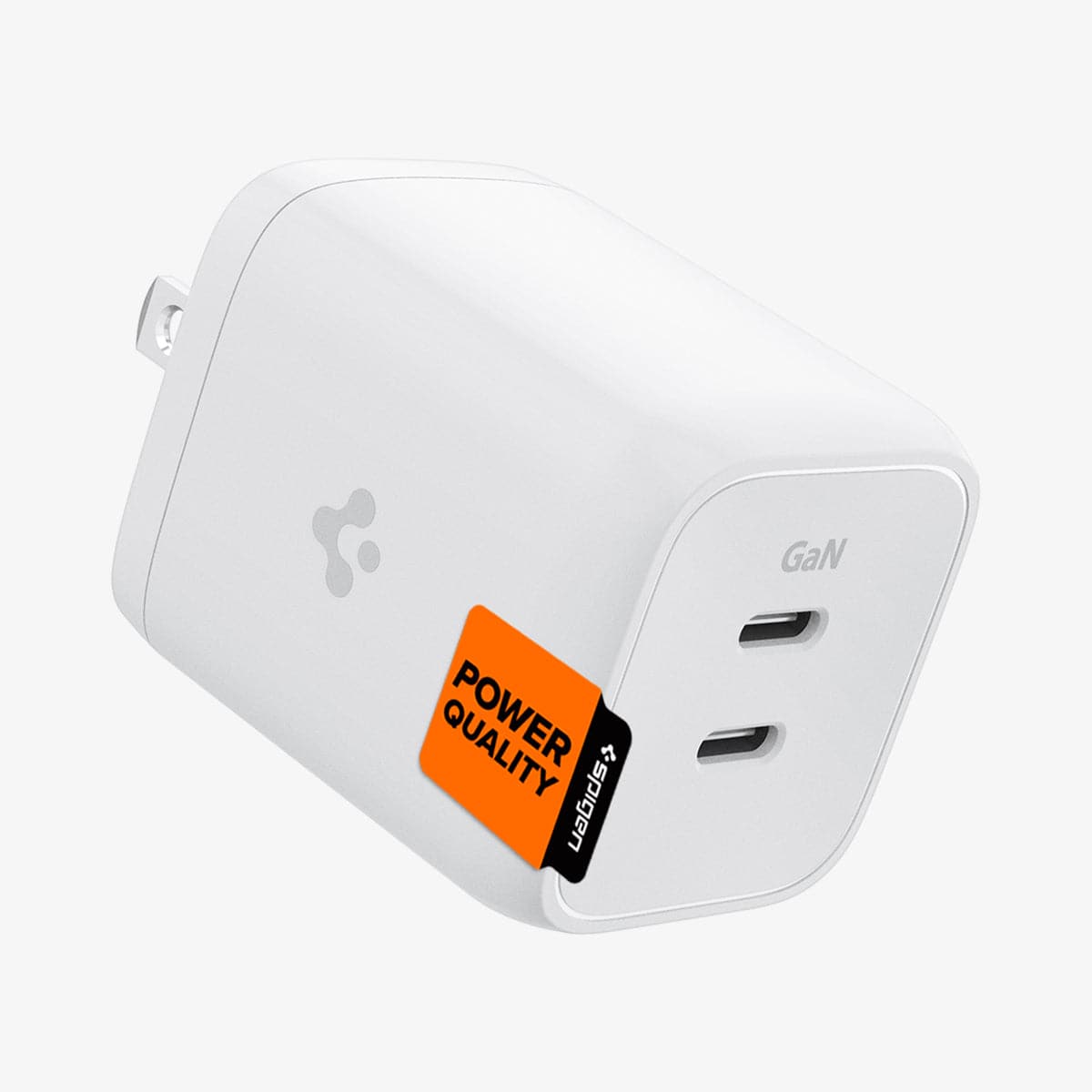 ACH03719 - ArcStation™ Pro GaN 652 Dual Port Wall Charger in white showing the side, top and front