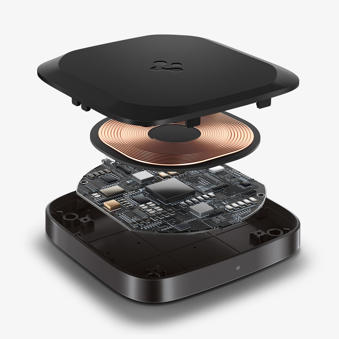 ACH02578 - ArcField™ 15W Max Wireless Charger PF2004 in black showing the inside charging components