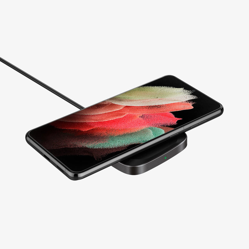 ACH02578 - ArcField™ 15W Max Wireless Charger PF2004 in black showing a phone charging on stand