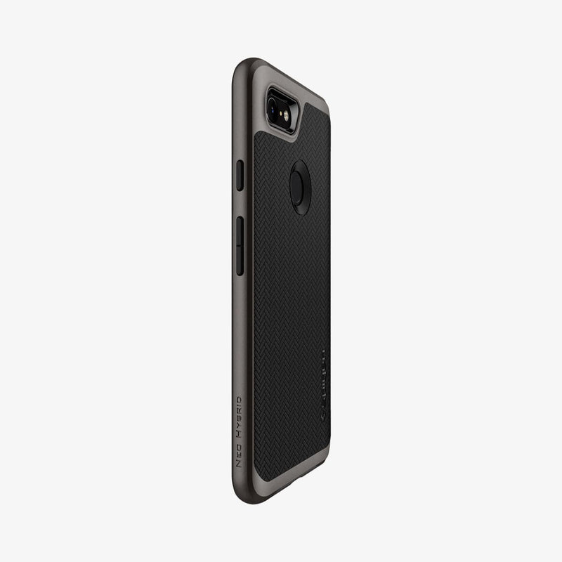 F19CS25036 - Pixel 3 Series Case Neo Hybrid in gunmetal showing the back and side