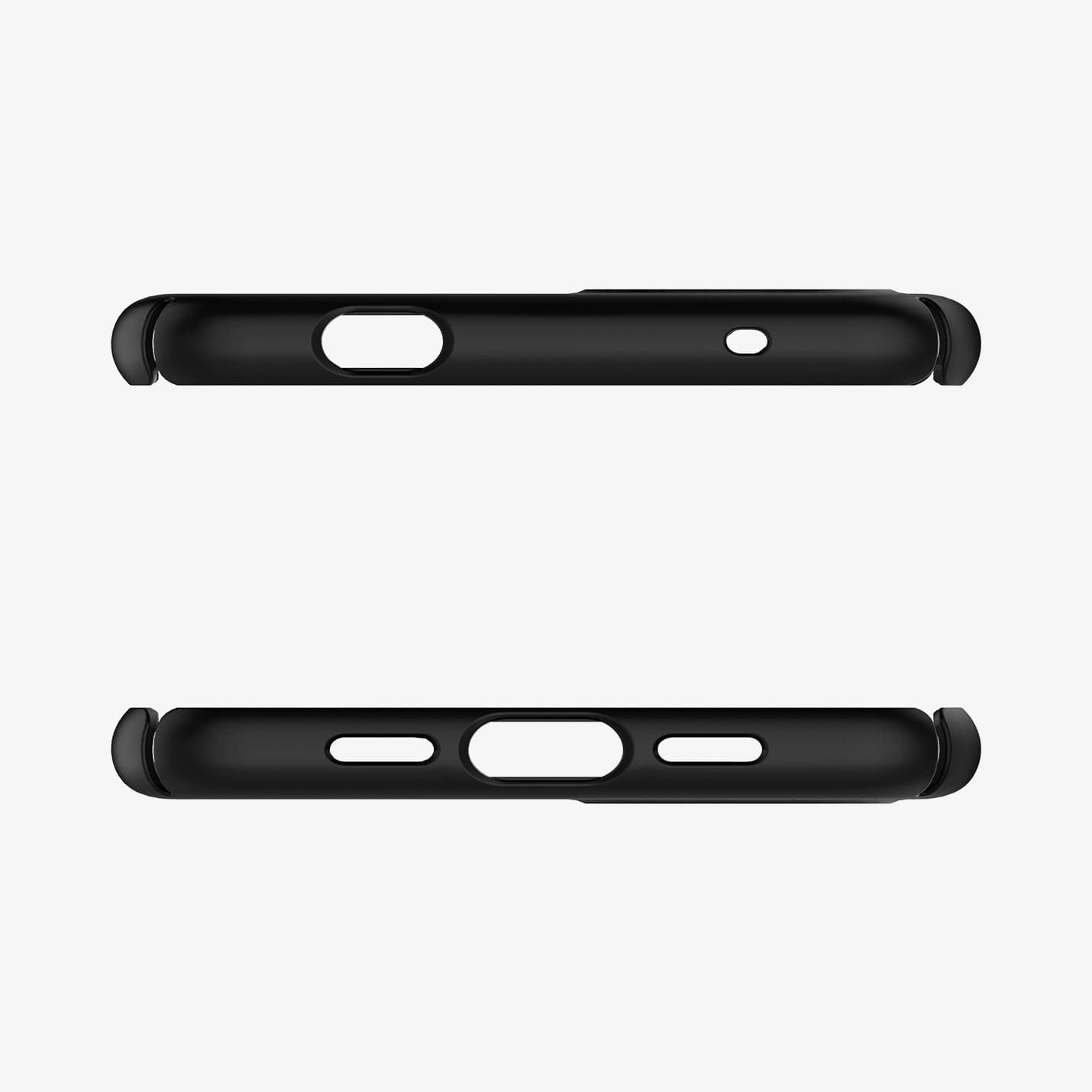 F23CS26483 - Pixel 3a Case Thin Fit in black showing the top and bottom with precise cutouts