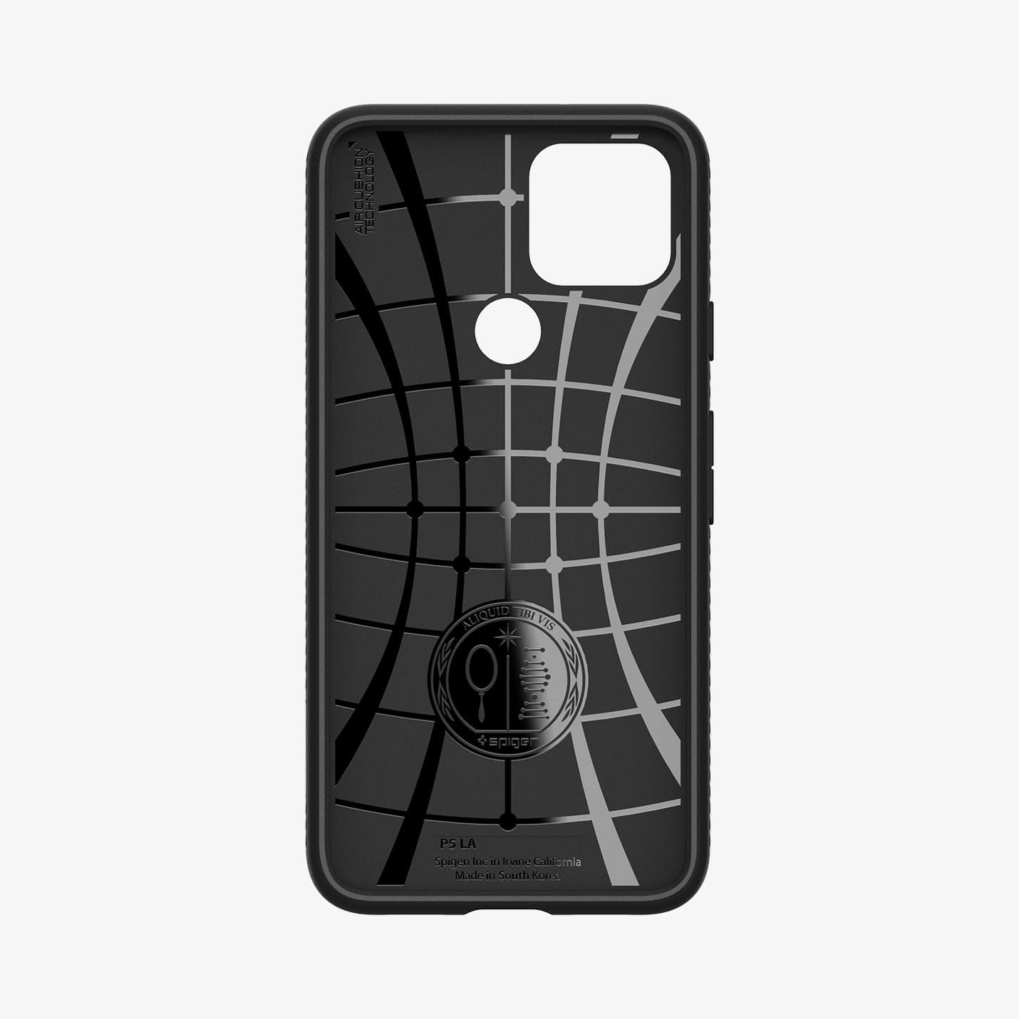 ACS01896 - Pixel 5 Case Liquid Air in black showing the inside of case