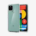 ACS01897 - Pixel 5 Case Ultra Hybrid in crystal clear showing the back and front