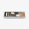 AGL04695 - Pixel 6a Screen Protector Alignmaster showing the front and side with alignmaster tray installed onto device with screen on