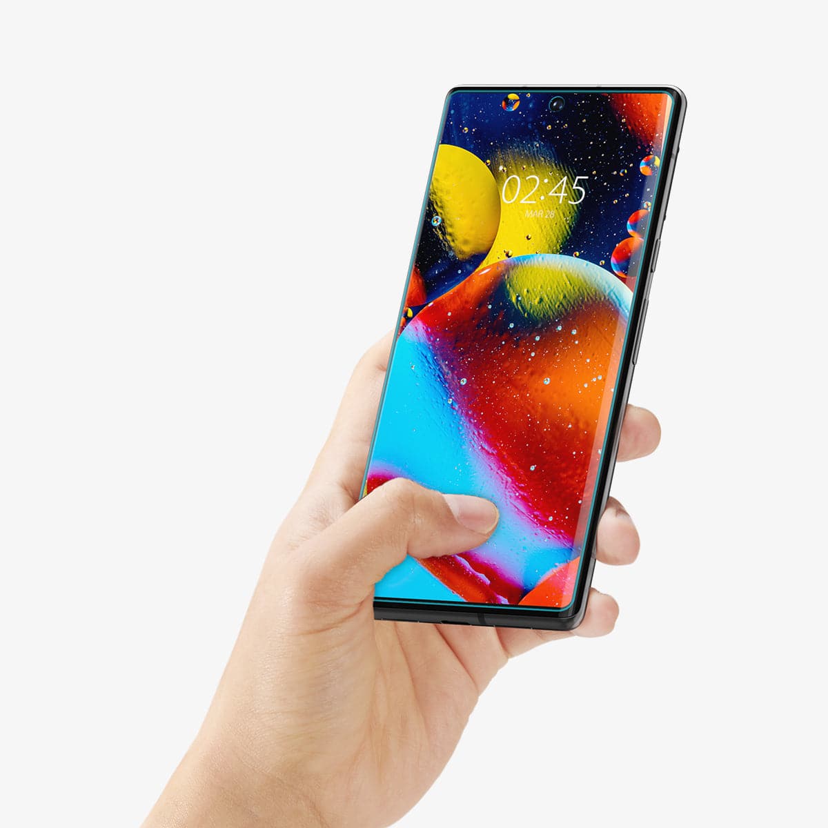 AFL04206 - Pixel 6 Pro Screen Protector Neo Flex showing the device in someone's hand