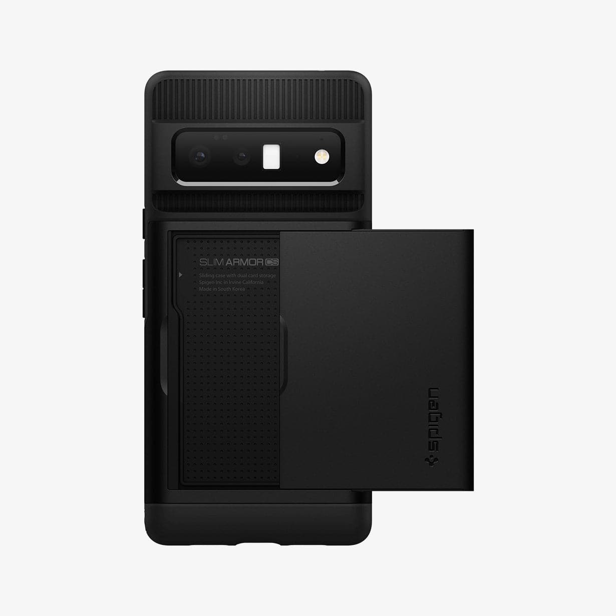 ACS03459 - Pixel 6 Pro Case Slim Armor CS in black showing the back with no card in slot