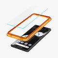 AGL05199 - Pixel 7 Screen Protector AlignMaster GLAS.tR showing the screen protector and alignment tray hovering above the device