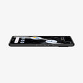 ACS04696 - Pixel 7 Case Liquid Air in matte black showing the front and side with device laying flat
