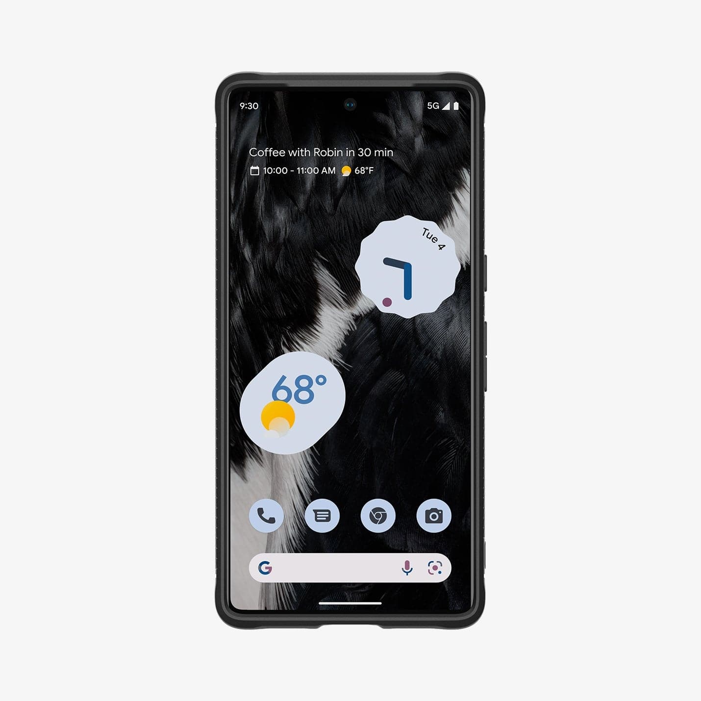 ACS04698 - Pixel 7 Case Rugged Armor in matte black showing the front