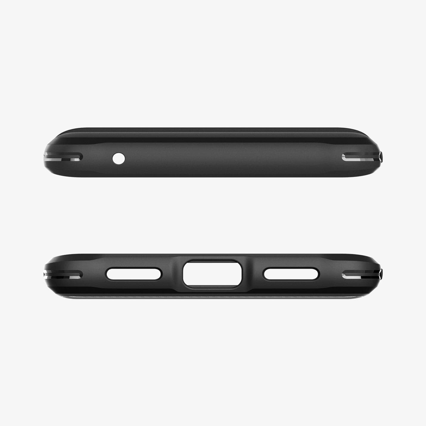ACS04698 - Pixel 7 Case Rugged Armor in matte black showing the top and bottom with precise cutouts