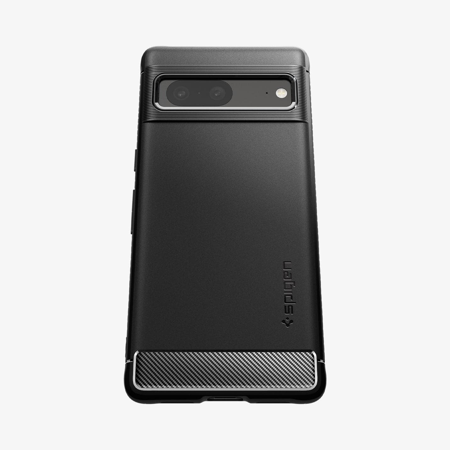 ACS04698 - Pixel 7 Case Rugged Armor in matte black showing the back and partial bottom