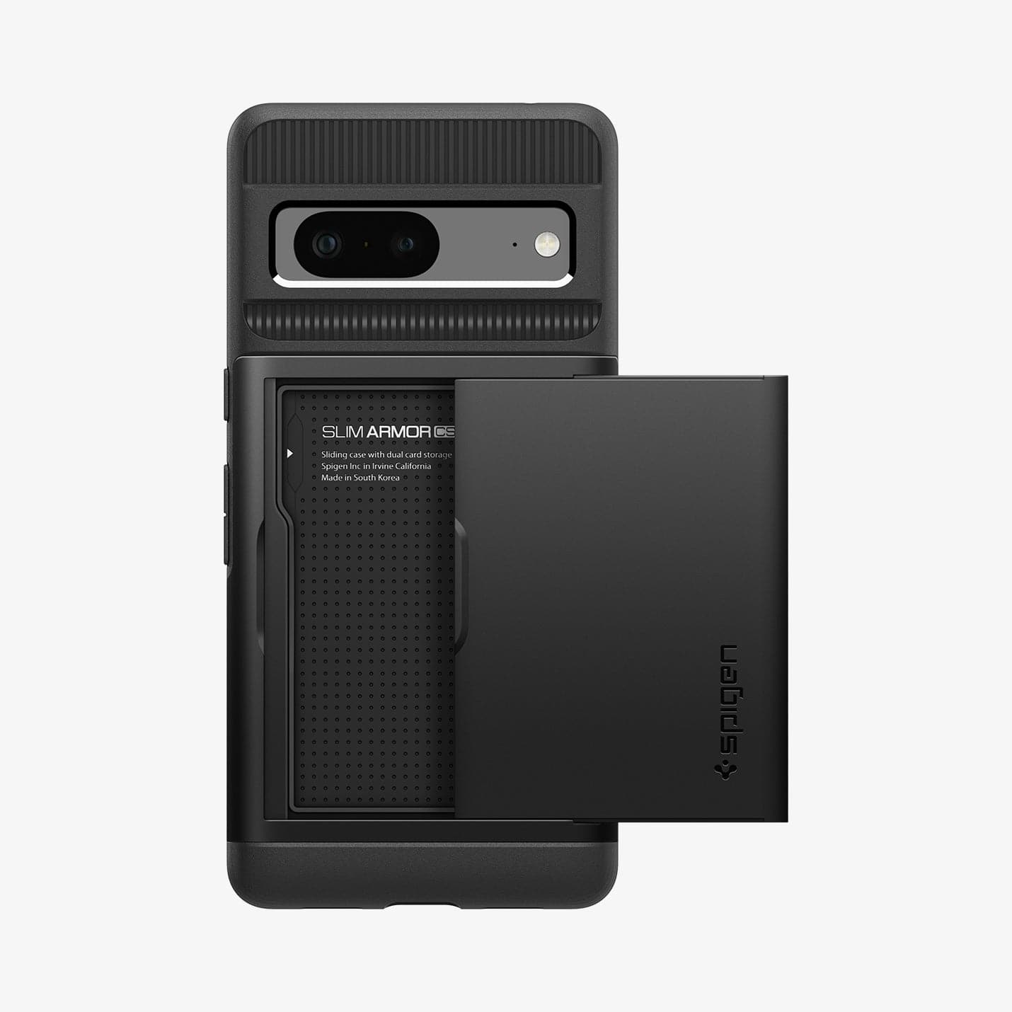 ACS04704 - Pixel 7 Case Slim Armor CS in black showing the back with no card in slot