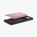 ACS04705 - Pixel 7 Case Slim Armor CS in rose gold showing the card slot slightly hovering above back of case