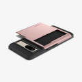 ACS04705 - Pixel 7 Case Slim Armor CS in rose gold showing the back and side with device laying flat
