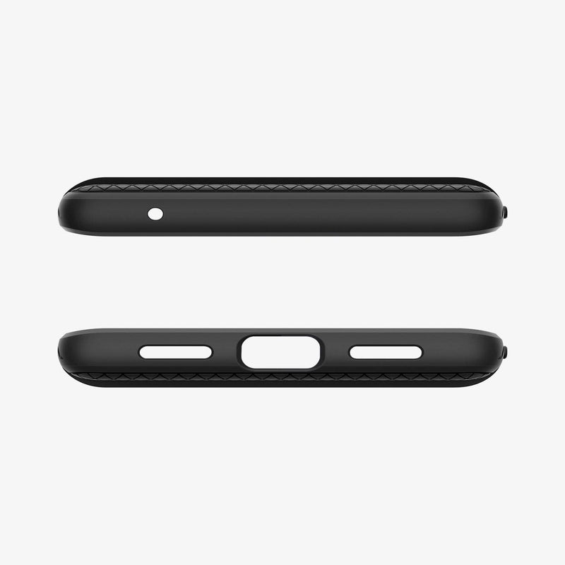 ACS04723 - Pixel 7 Pro Case Liquid Air in matte black showing the top and bottom with precise cutouts