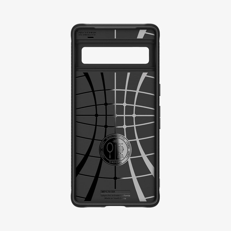 ACS04725 - Pixel 7 Pro Case Rugged Armor in matte black showing the inside of case