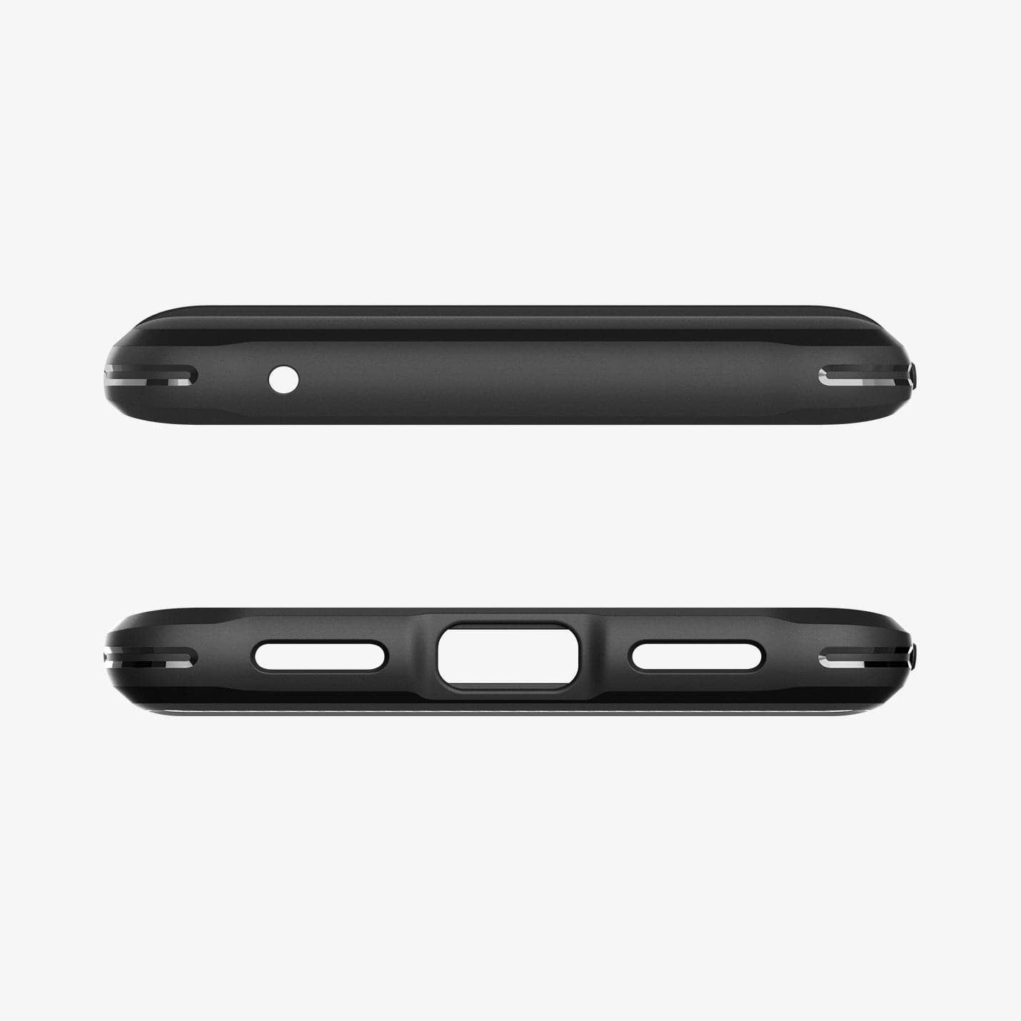 ACS04725 - Pixel 7 Pro Case Rugged Armor in matte black showing the top and bottom with precise cutouts