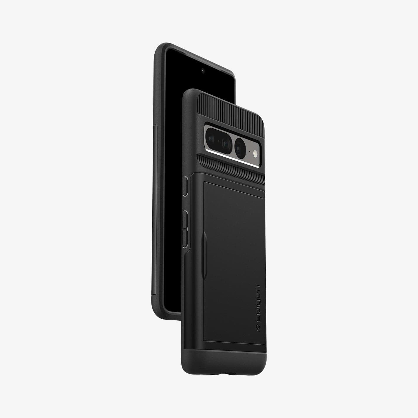 ACS04731 - Pixel 7 Pro Case Slim Armor CS in black showing the back, sides and partial front