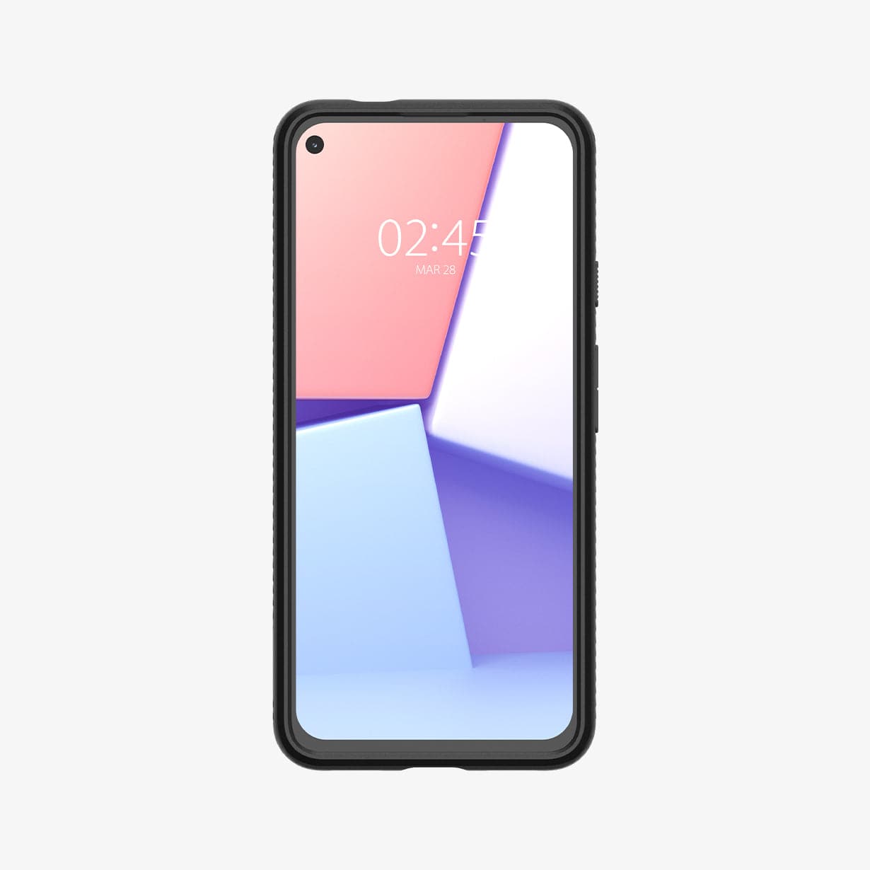 ACS02907 - Pixel 5a Case Liquid Air in matte black showing the front