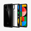 ACS02910 - Pixel 5a Case Ultra Hybrid in matte black showing the back, inside and front