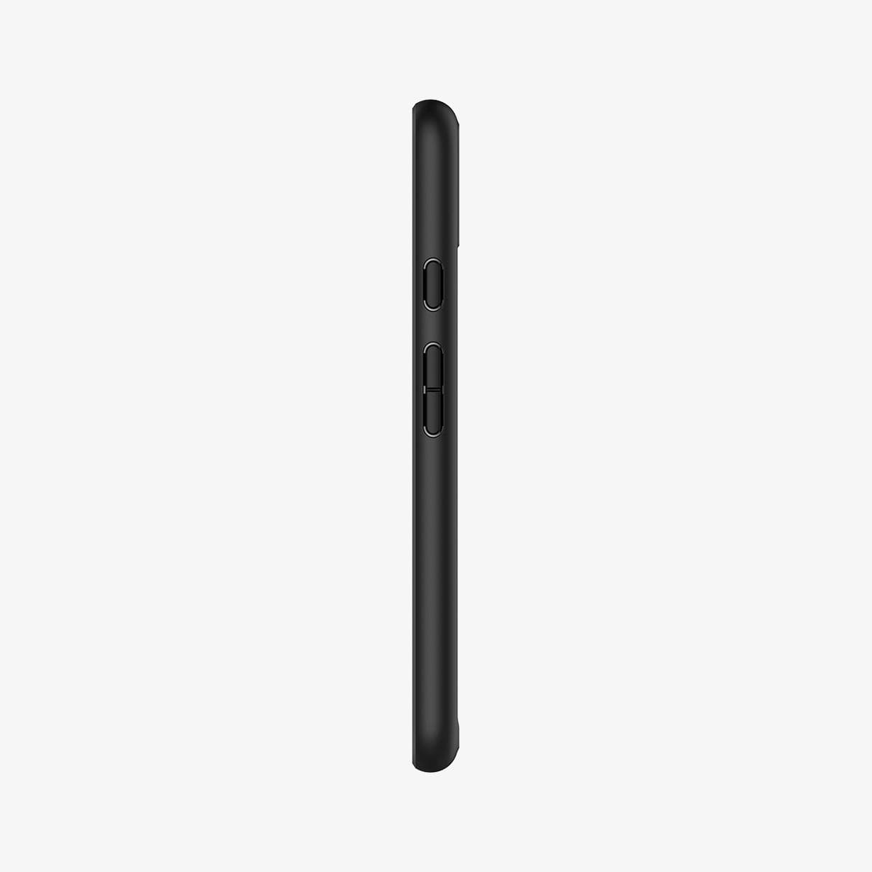 ACS02910 - Pixel 5a Case Ultra Hybrid in matte black showing the side with volume controls