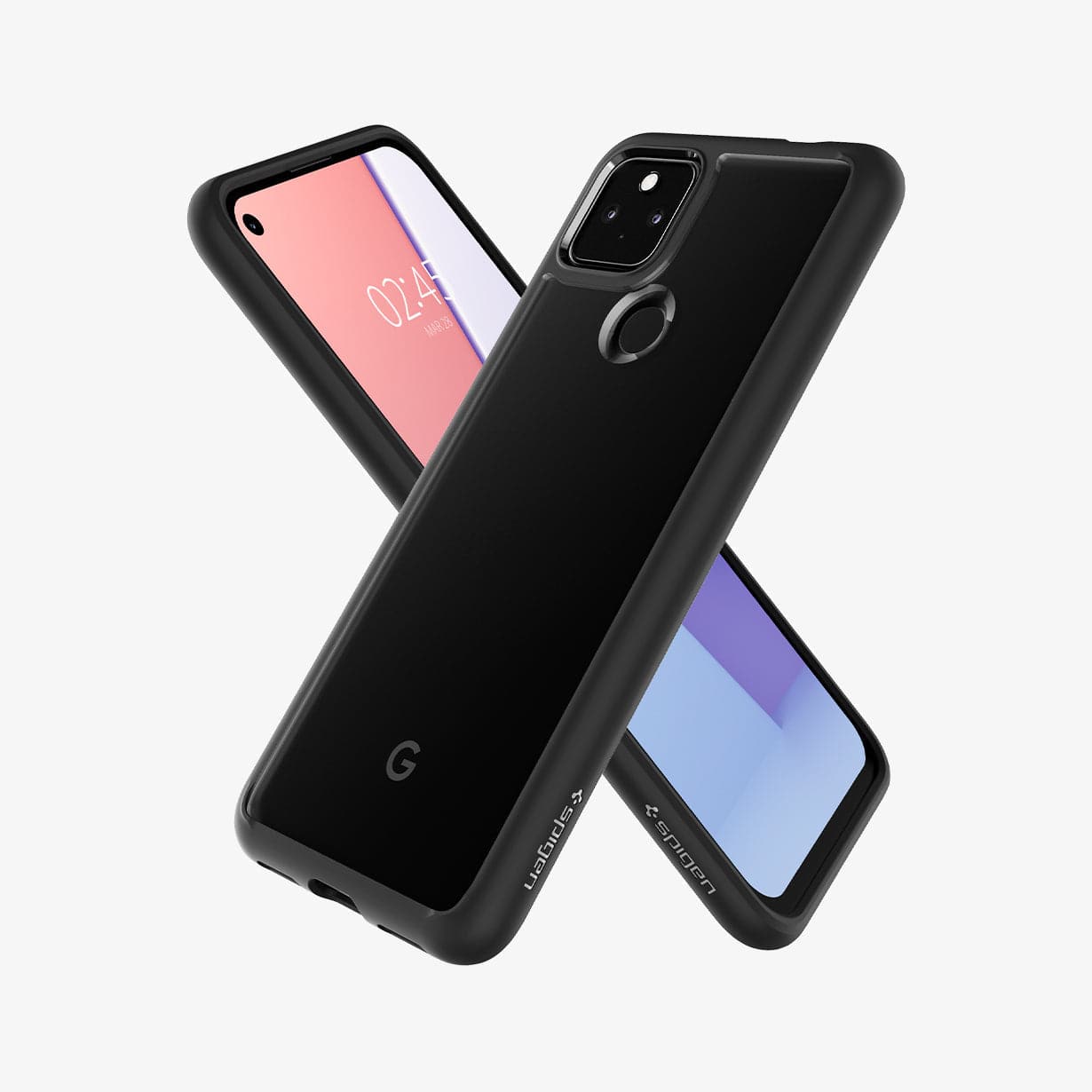 ACS02910 - Pixel 5a Case Ultra Hybrid in matte black showing the back, front and sides