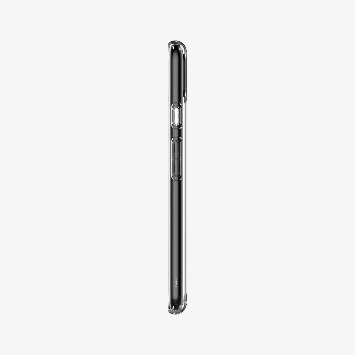 ACS02909 - Pixel 5a Case Ultra Hybrid in crystal clear showing the side with volume controls