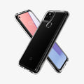ACS02909 - Pixel 5a Case Ultra Hybrid in crystal clear showing the back, front and sides