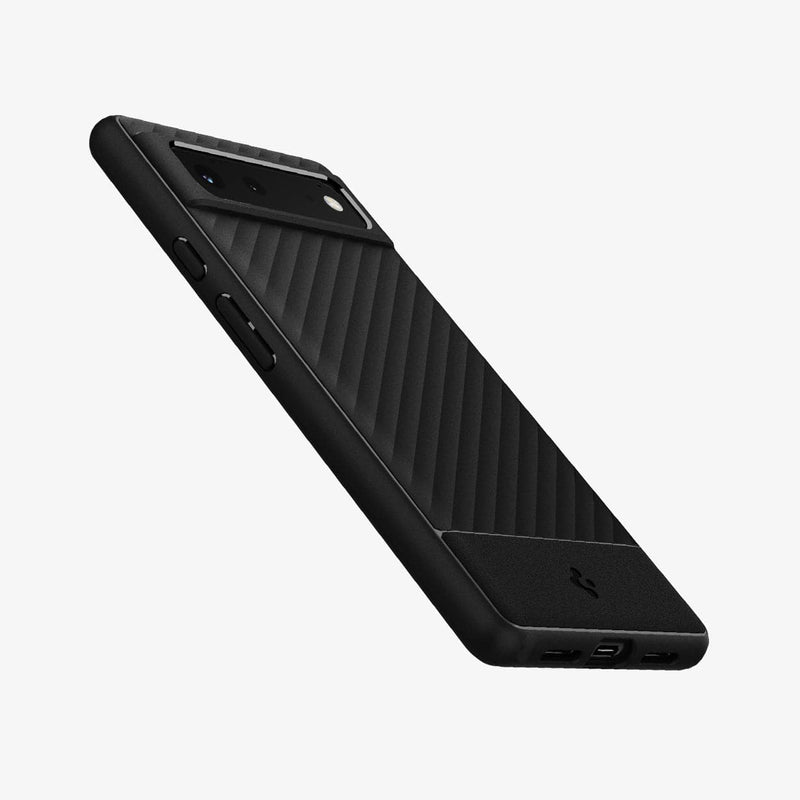 ACS03445 - Pixel 6 Case Core Armor in matte black showing the back, side and bottom