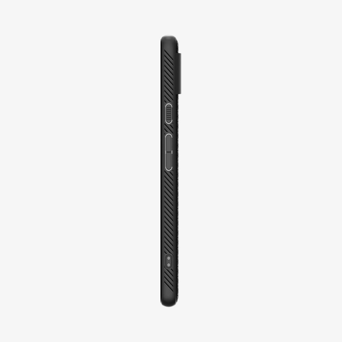 ACS03436 - Pixel 6 Case Liquid Air in matte black showing the side with volume controls