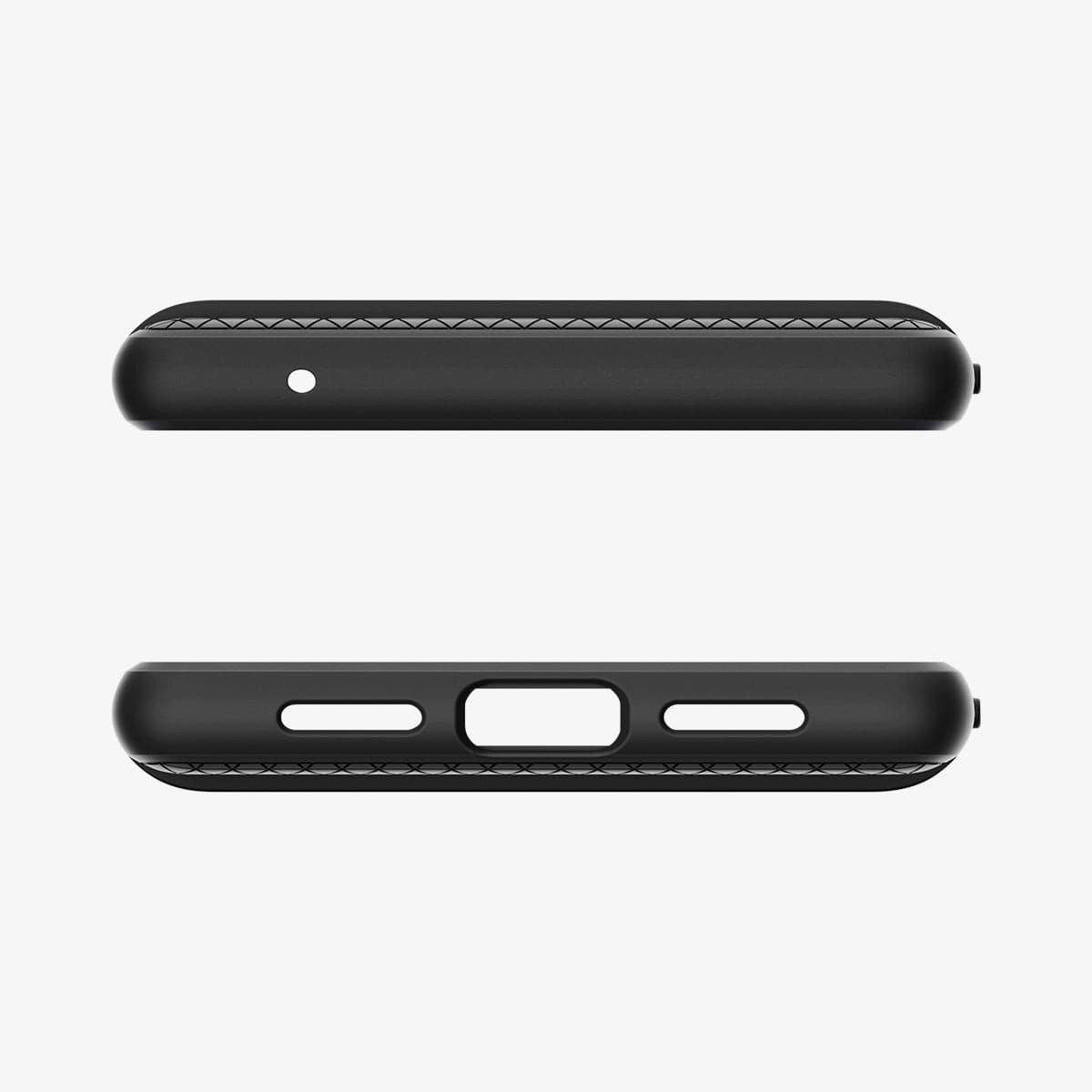 ACS03436 - Pixel 6 Case Liquid Air in matte black showing the top and bottom with precise cutouts