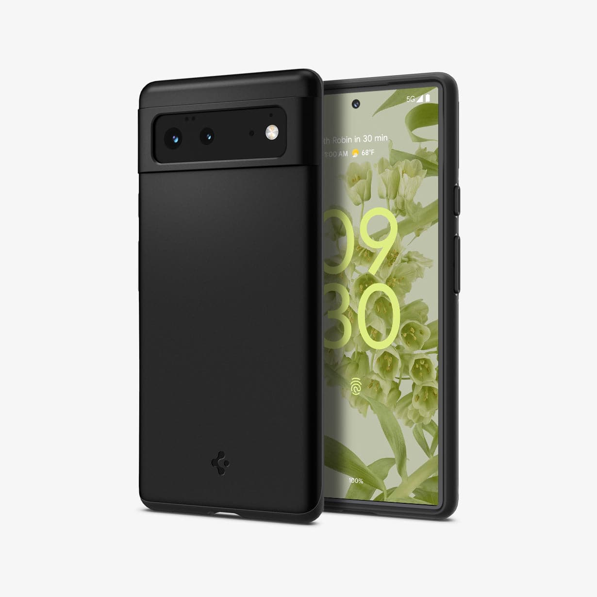 ACS03435 - Pixel 6 Case Thin Fit in black showing the back and front