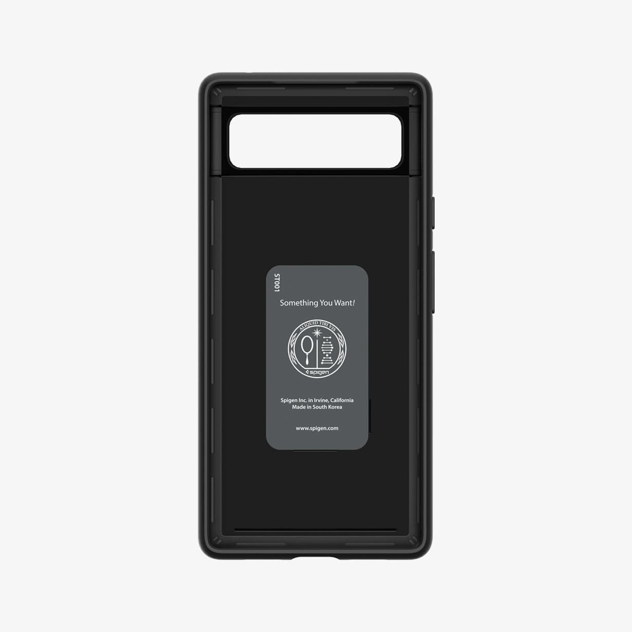 ACS03435 - Pixel 6 Case Thin Fit in black showing the inside of case