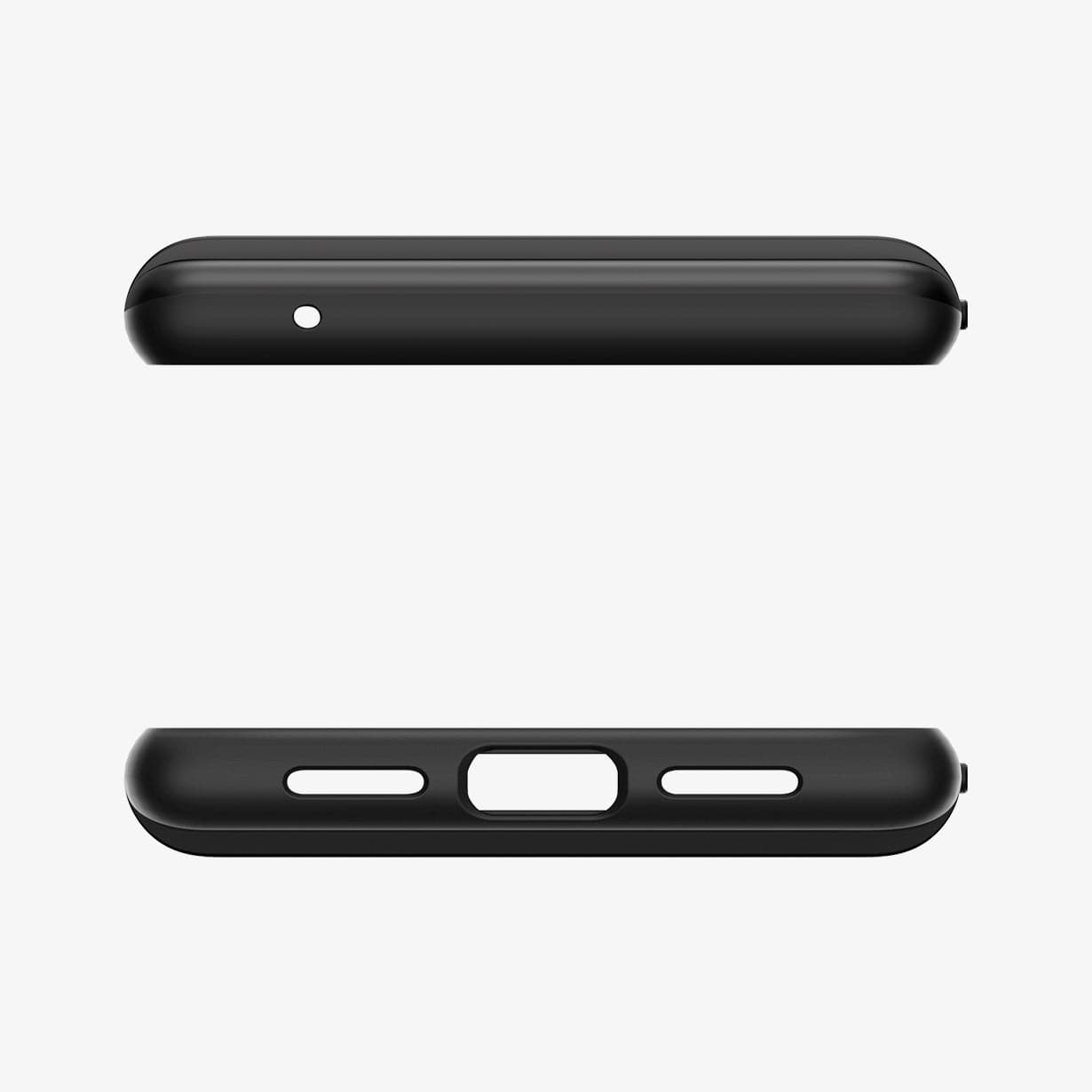 ACS03435 - Pixel 6 Case Thin Fit in black showing the top and bottom with precise cutouts