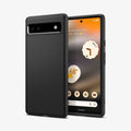 ACS04474 - Pixel 6a Case Liquid Air in matte black showing the back and front