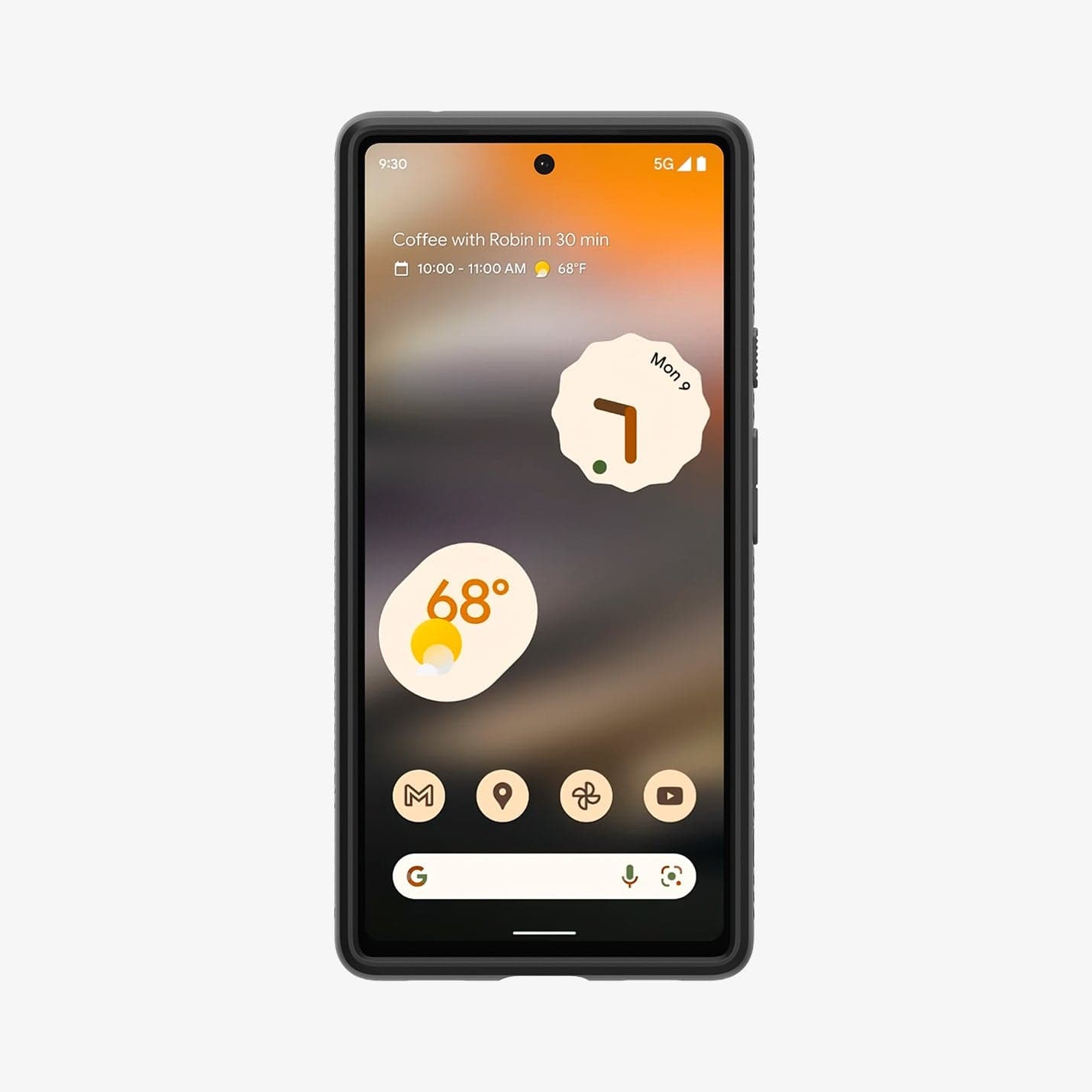 ACS04474 - Pixel 6a Case Liquid Air in matte black showing the front