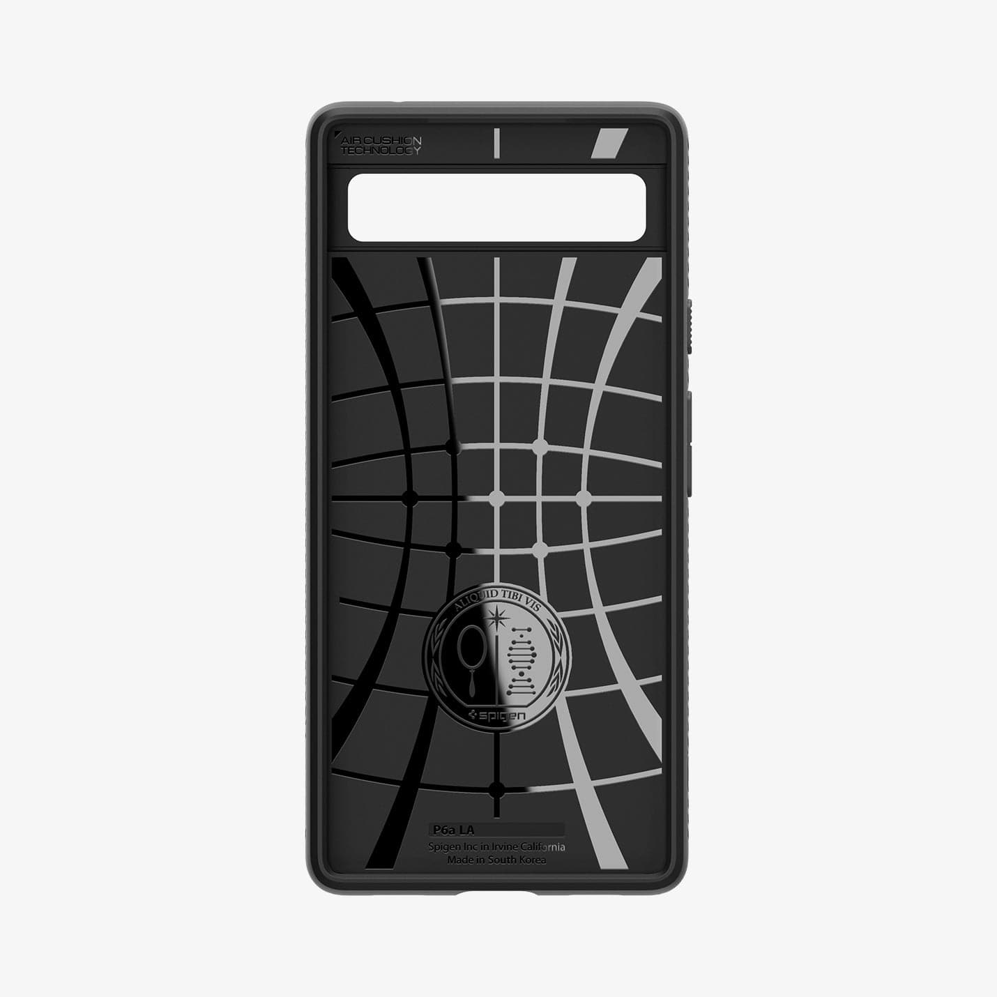 ACS04474 - Pixel 6a Case Liquid Air in matte black showing the inside of case