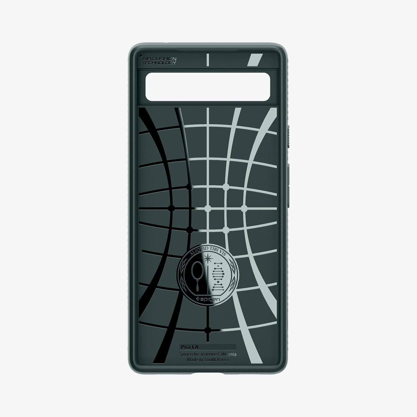 ACS04475 - Pixel 6a Case Liquid Air in midnight green showing the inside of case